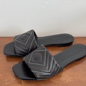 Sanctuary Culture Black Quilted Slide Sandals